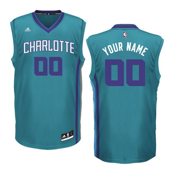 Youth Charlotte Hornets Adidas Teal Custom Replica Alternate Green NBA Jersey->customized nba jersey->Custom Jersey